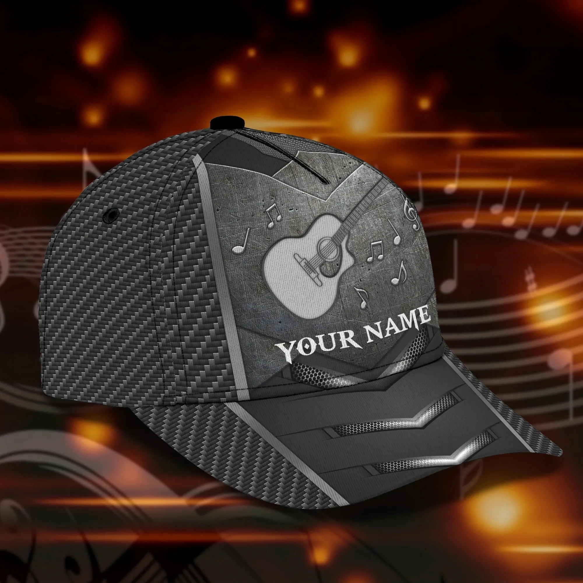 Personalized Classic 3D Guitar Cap, Love Guitar, Baseball Cap For Guitar Man, Gift For Guitar Lover