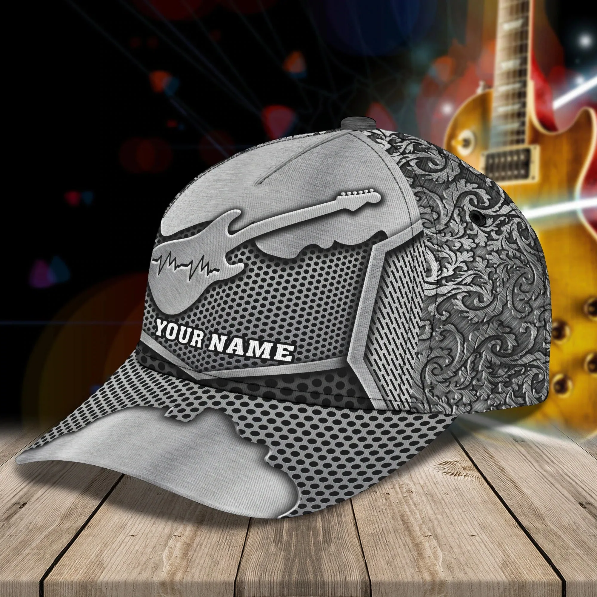Personalized Classic 3D Guitar Cap, Love Guitar, Baseball Cap For Guitar Man, Gift For Guitar Lover