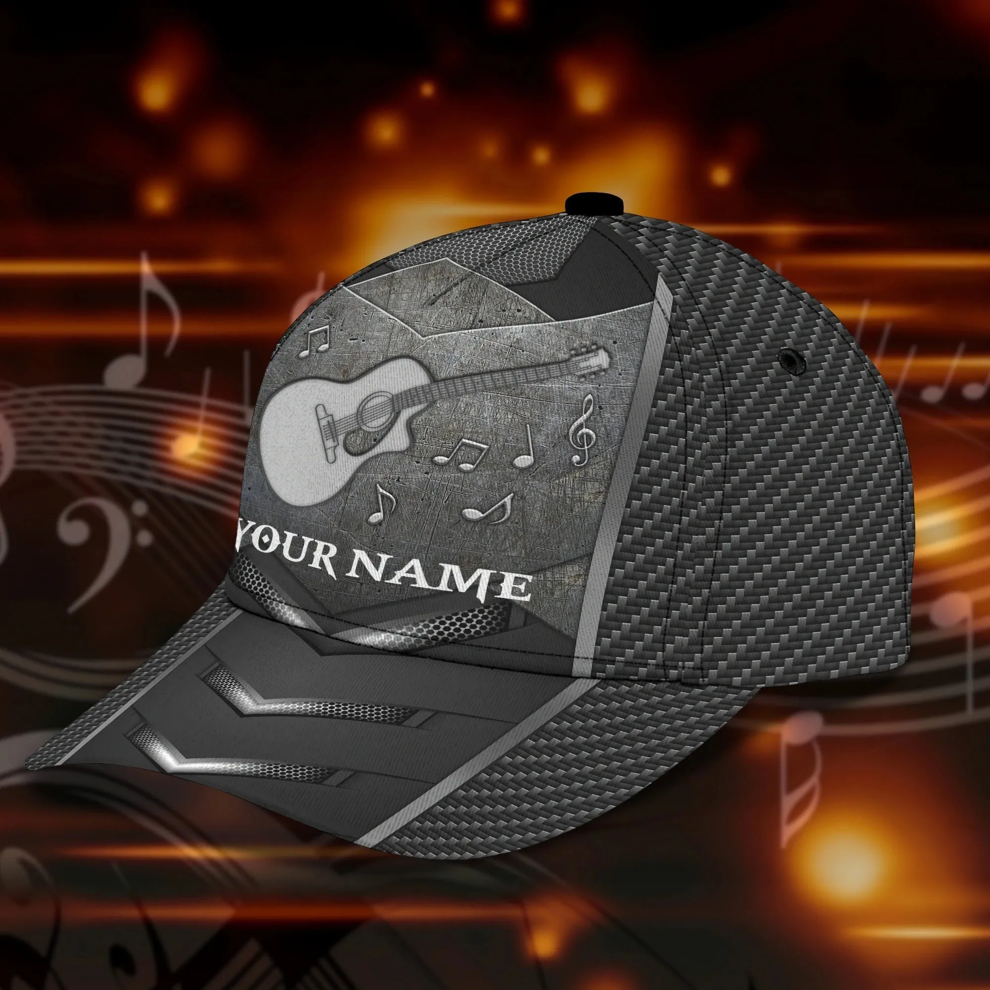 Personalized Classic 3D Guitar Cap, Love Guitar, Baseball Cap For Guitar Man, Gift For Guitar Lover