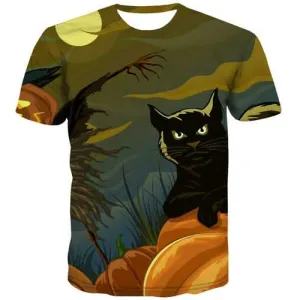 Pumpkin T shirts Men Halloween Shirt Print Moon T-shirts Graphic Painting Tshirt Anime Fnny Tshirts Novelty Short Sleeve Hip hop