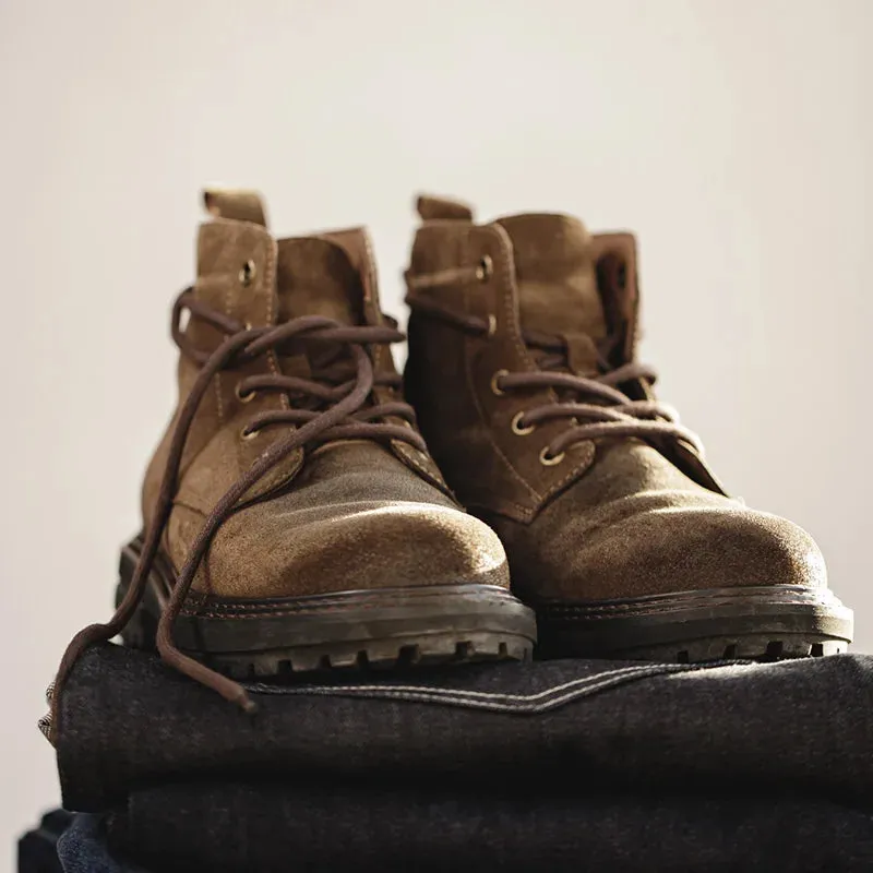 Retro Style Men's Winter High Top Leather Boots