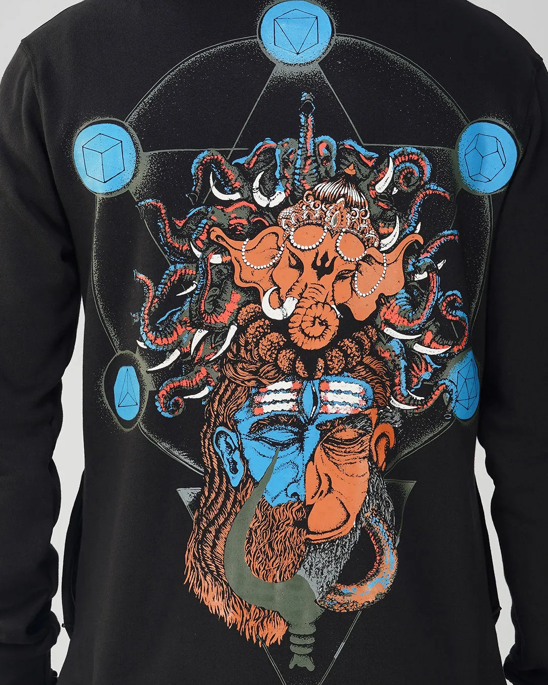 Shiva Chronicle zip up Cotton Hoodie UV Plus Reactive