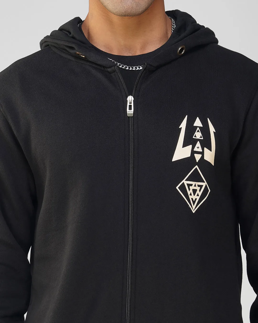 Shiva Chronicle zip up Cotton Hoodie UV Plus Reactive