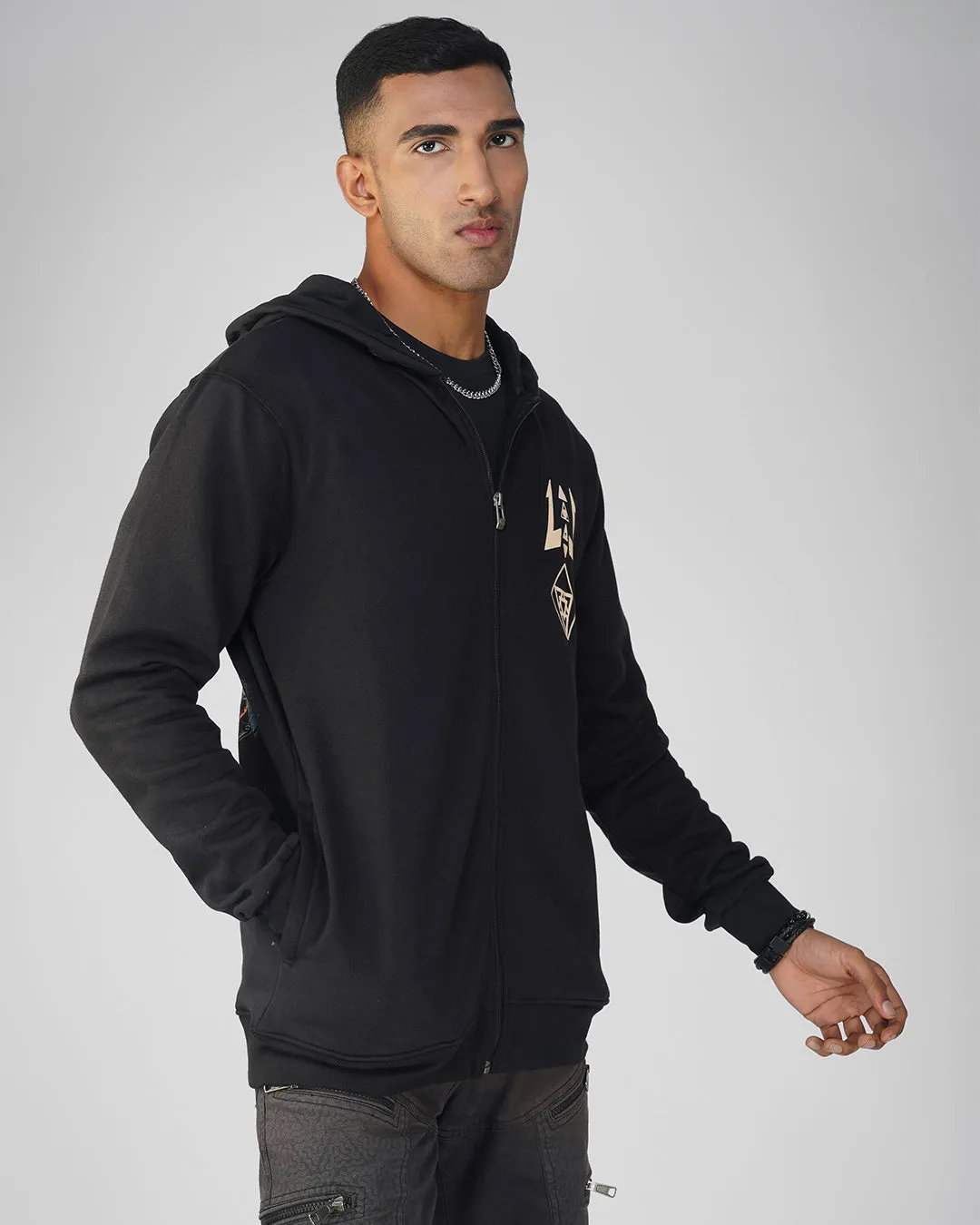 Shiva Chronicle zip up Cotton Hoodie UV Plus Reactive