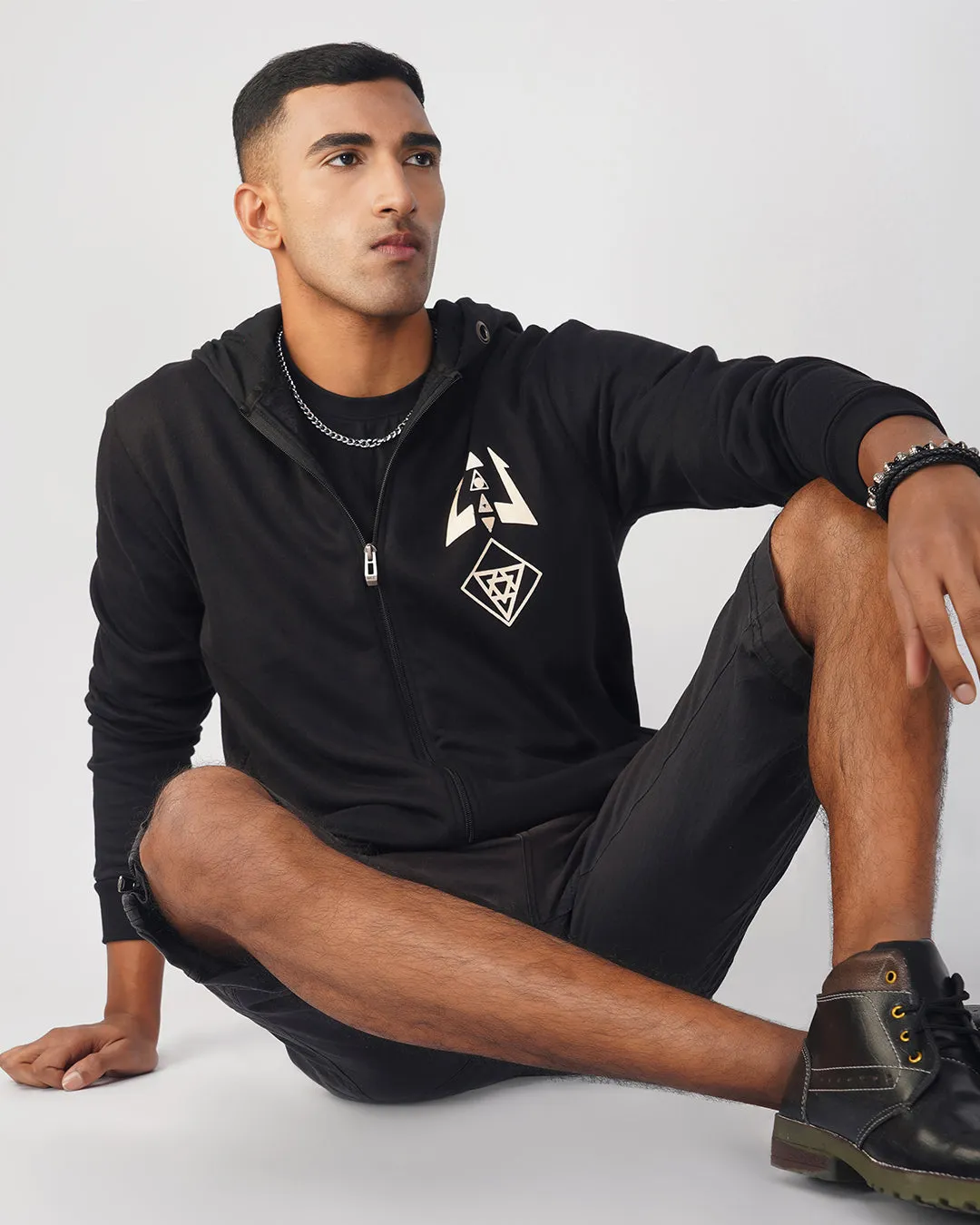 Shiva Chronicle zip up Cotton Hoodie UV Plus Reactive
