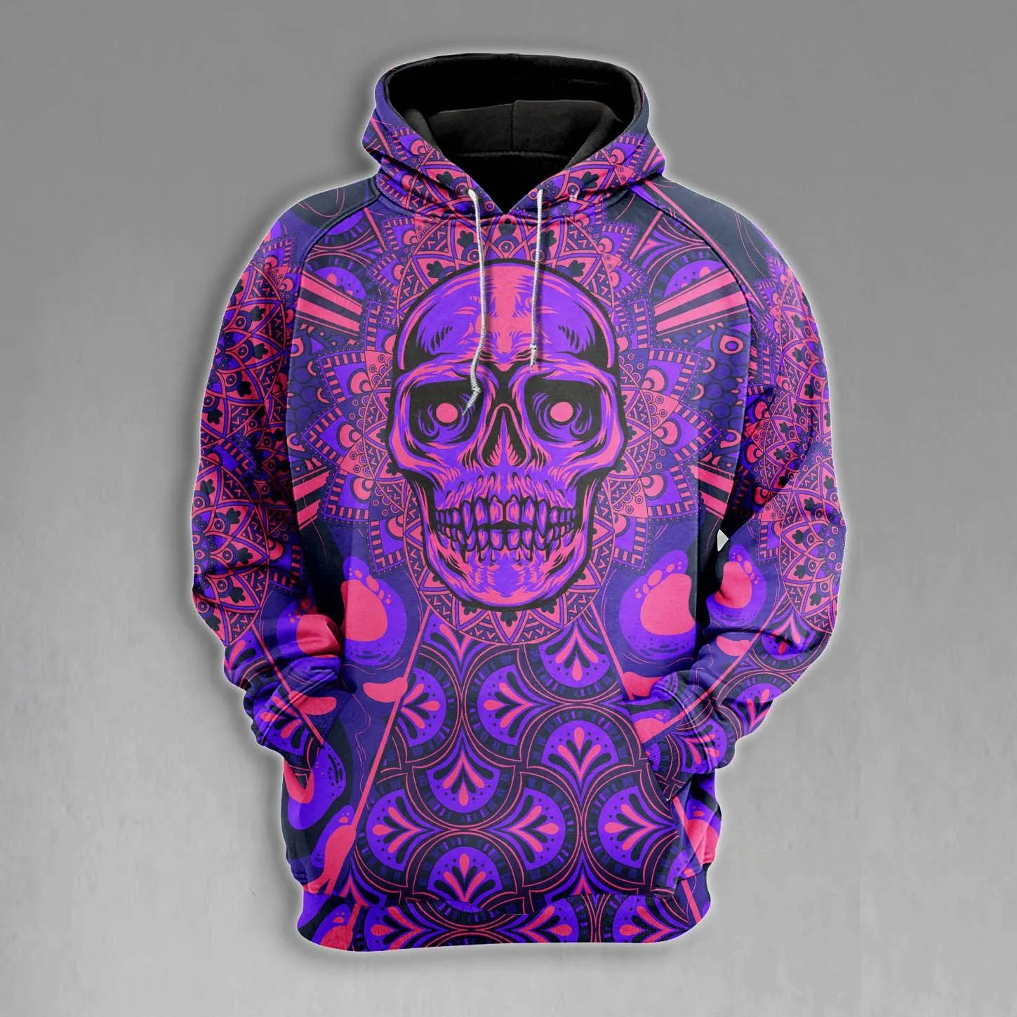 Skull Sugar Purple Pattern Gothic Combo Hoodie and Leggings