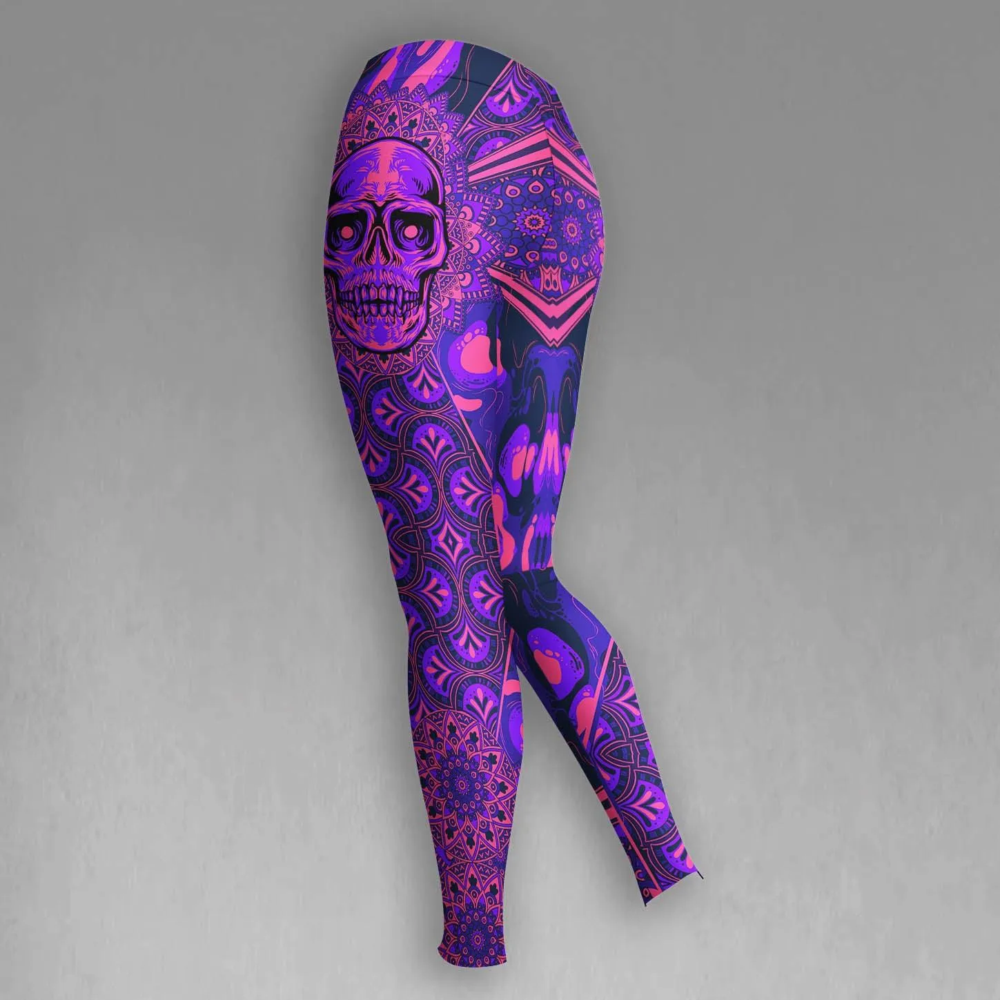 Skull Sugar Purple Pattern Gothic Combo Hoodie and Leggings