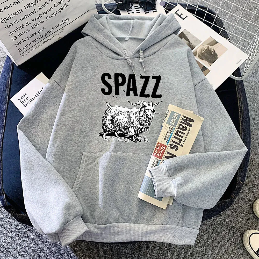 SPAZZ Hip Hop Rock Band Hoodie | Unisex Graphic Fleece Sweatshirt | Kawaii Casual Pullover for Women | Vintage Cartoon Print