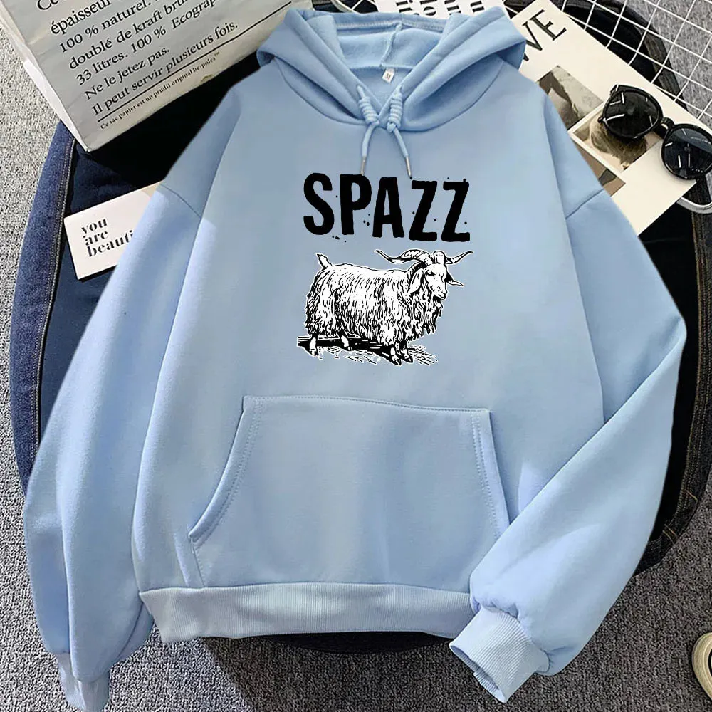 SPAZZ Hip Hop Rock Band Hoodie | Unisex Graphic Fleece Sweatshirt | Kawaii Casual Pullover for Women | Vintage Cartoon Print