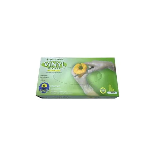 Sunset SmoothTouch Disposable Vinyl Gloves Non-Sterile Powdered (Large) 200 pcs
