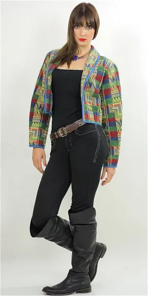 Vintage 80s Southwestern Boho Short Cropped jacket