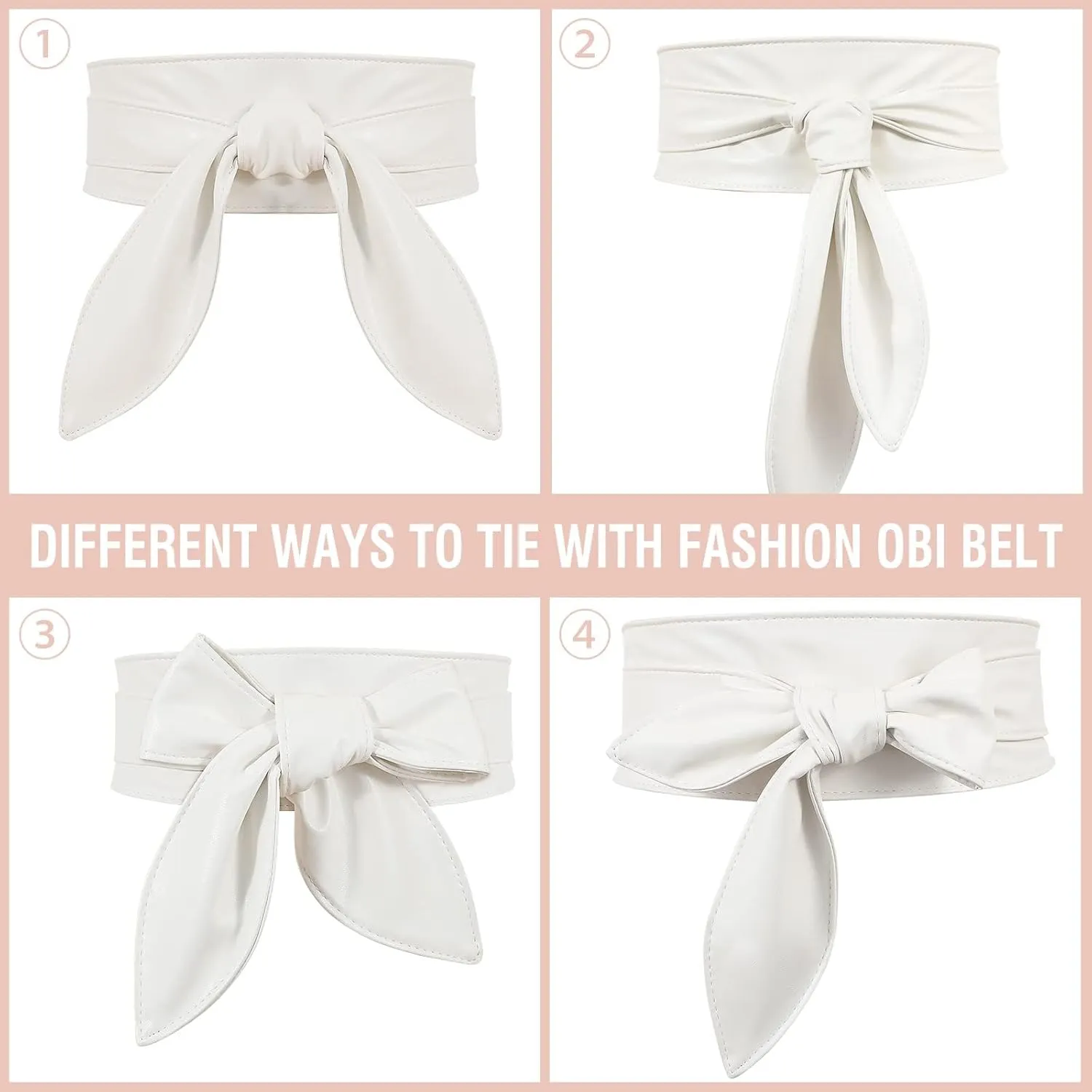 WHIPPY Women Obi Belt Fashion Wrap Around Wide Waistband Knotted Belt for Dress