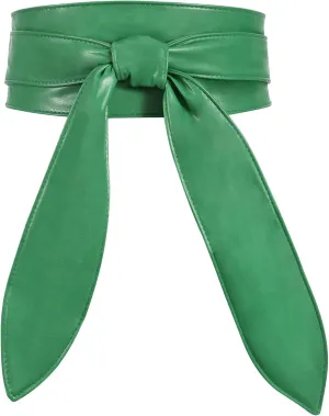 WHIPPY Women Obi Belt Fashion Wrap Around Wide Waistband Knotted Belt for Dress