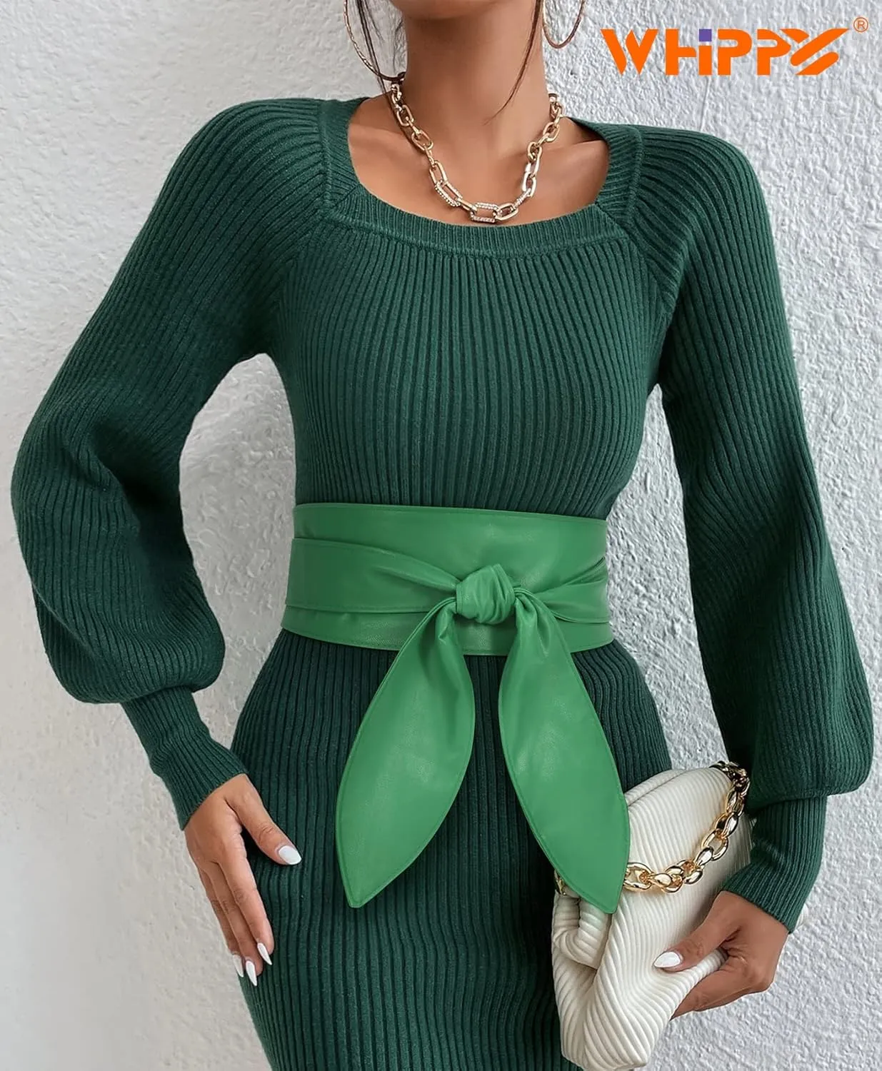 WHIPPY Women Obi Belt Fashion Wrap Around Wide Waistband Knotted Belt for Dress