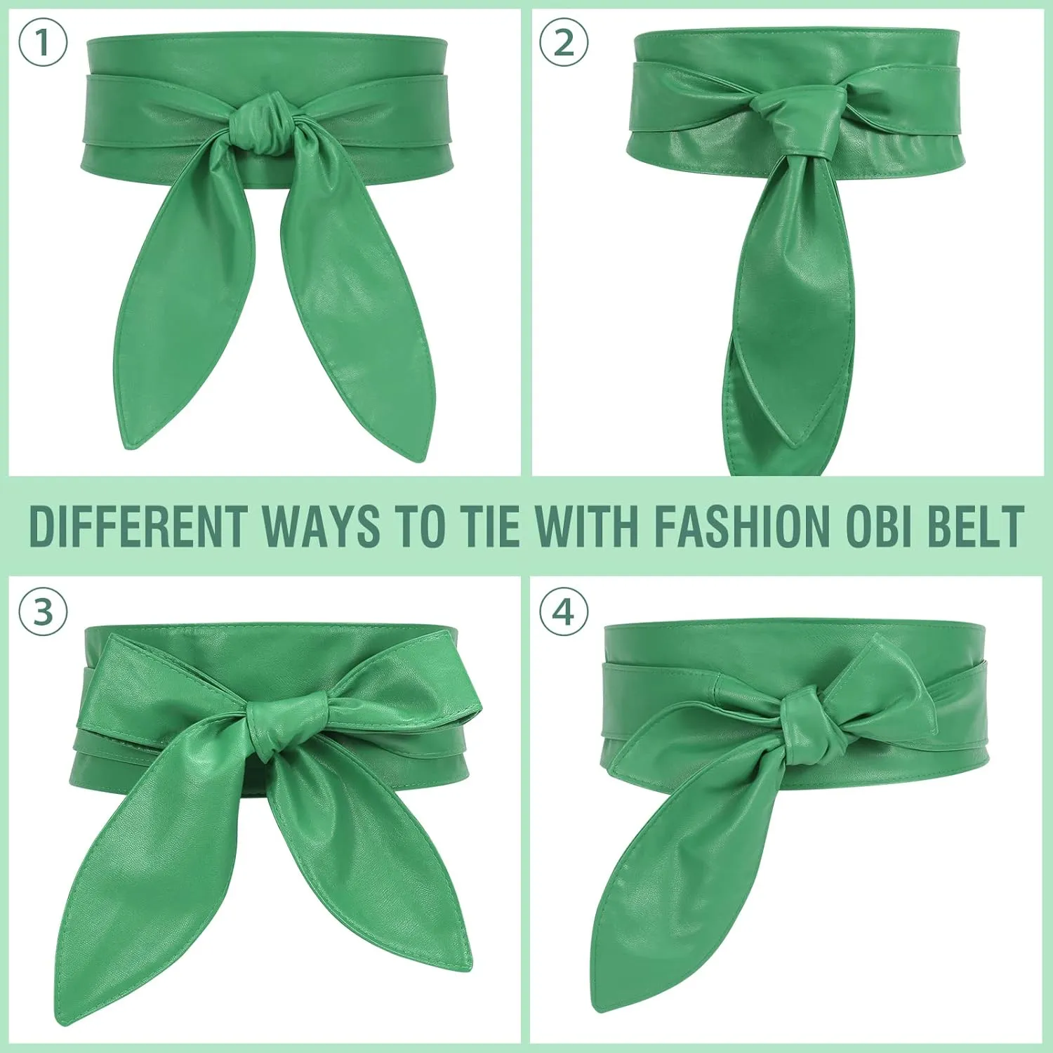 WHIPPY Women Obi Belt Fashion Wrap Around Wide Waistband Knotted Belt for Dress