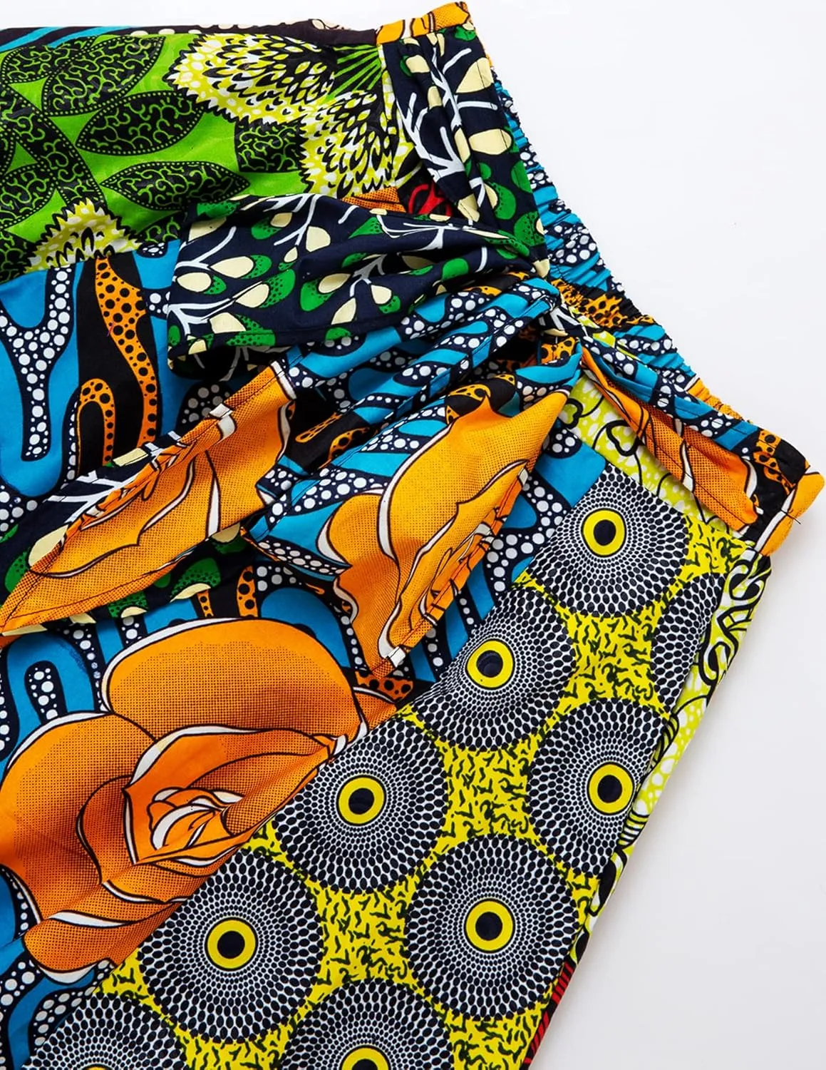 Women's African Print Wax Skirts Ankara Fashion Belt Elastic Waist Skirt