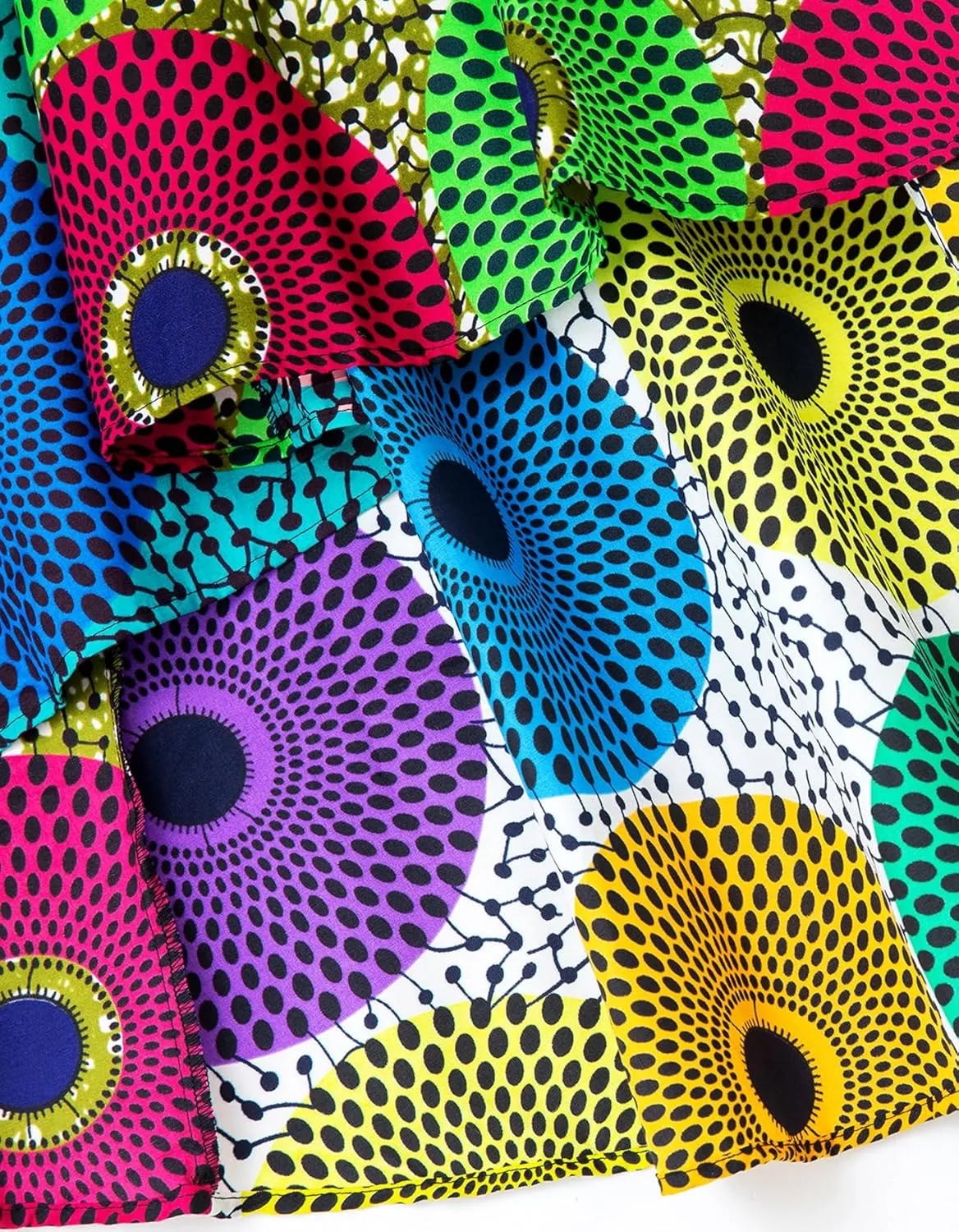Women's African Print Wax Skirts Ankara Fashion Belt Elastic Waist Skirt