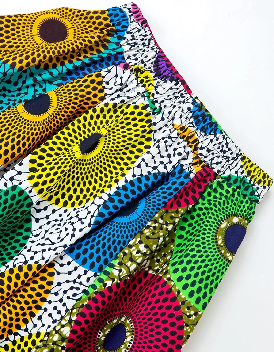 Women's African Print Wax Skirts Ankara Fashion Belt Elastic Waist Skirt