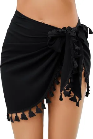 Women's Sarong Coverups Bathing Suit Wrap Skirt Beach Wrap Swimsuit Cover Ups with Tassels